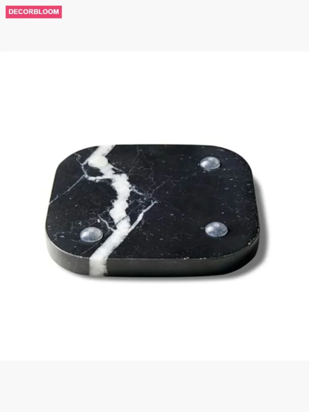 Square Marble Coaster Set of 4 Stone Drink Holders for Table